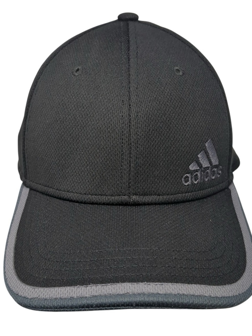 Adidas Climalite Fitted Baseball Cap Black One Size Embroidered Vented Holes